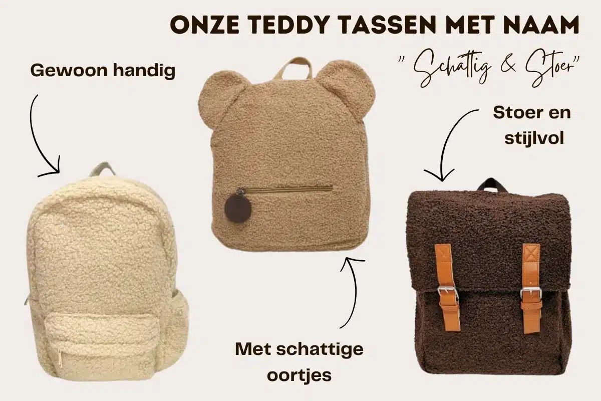 Verschillende modellen van gepersonaliseerde teddy rugzakken
